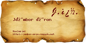 Jámbor Áron névjegykártya