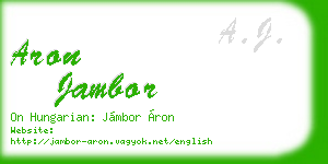 aron jambor business card